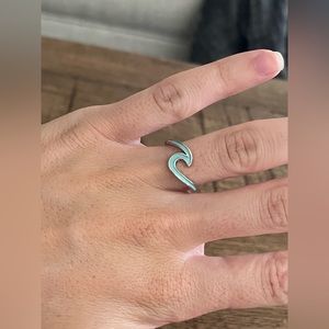 Turquoise pura vida ocean wave ring